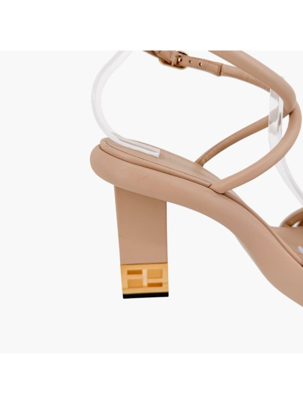 Fendi Baguette Ankle Strap Sandals Size 40.5 US 10.5 Heels Beige Leather - Picture 13 of 15